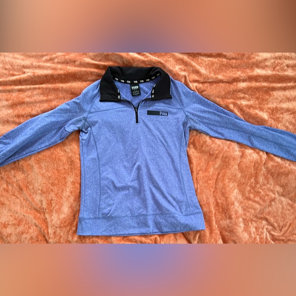 Victoria Secret Pink 1/4  pullover Blue/Purple Activewear Top [ B-5]